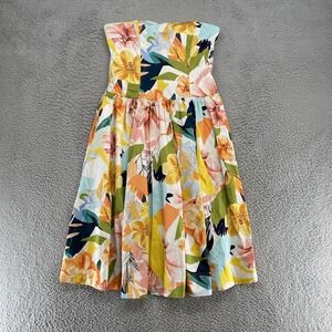 Anthropologie Dress Womens‎ Large Drop Waist Fit Flare Tropical Floral Sundress